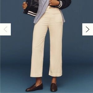 The Colette Corduroy Crop Wide-Leg Pants by Maeve